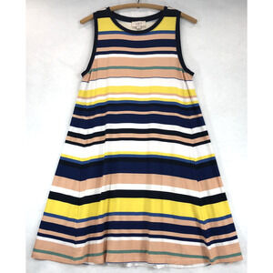 Loft Outlet Womens Striped A-Line Stretch Knit Sleeveless Tank Dress Size Small